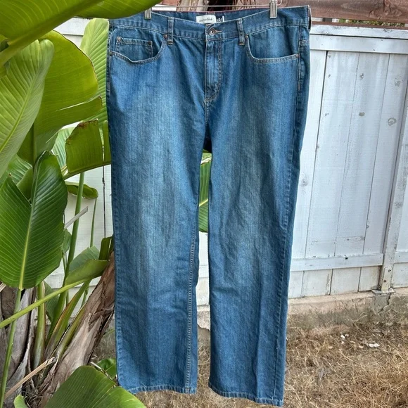 Vintage Y2K Anchor Blue Straight Leg Jeans 38x32 Mall Skater Denim - Picture 1 of 5